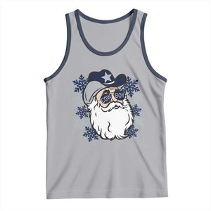 Western Cowboy Santa Christmas Tank Top Cool Retro Nostalgic Xmas Gift TS02 Athletic Heather Navy Print Your Wear