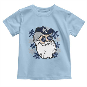 Western Cowboy Santa Christmas Toddler T Shirt Cool Retro Nostalgic Xmas Gift TS02 Light Blue Print Your Wear