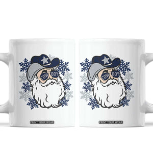 Western Cowboy Santa Christmas Coffee Mug Cool Retro Nostalgic Xmas Gift TS02 White Print Your Wear