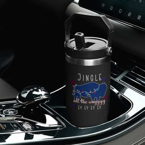 Buffalo Christmas Jingle All the Way Ey Flip Straw Tumbler Xmas Lights Funny Holiday Gift TS02 Print Your Wear