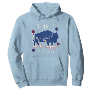 Buffalo Christmas Jingle All the Way Ey Hoodie Xmas Lights Funny Holiday Gift TS02 Light Blue Print Your Wear