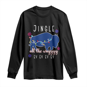Buffalo Christmas Jingle All the Way Ey Long Sleeve Shirt Xmas Lights Funny Holiday Gift TS02 Black Print Your Wear