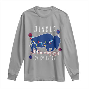 Buffalo Christmas Jingle All the Way Ey Long Sleeve Shirt Xmas Lights Funny Holiday Gift TS02 Sport Gray Print Your Wear