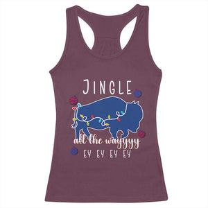 Buffalo Christmas Jingle All the Way Ey Racerback Tank Top Xmas Lights Funny Holiday Gift TS02 Maroon Print Your Wear