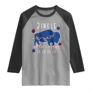 Buffalo Christmas Jingle All the Way Ey Raglan Shirt Xmas Lights Funny Holiday Gift TS02 Sport Gray Black Print Your Wear