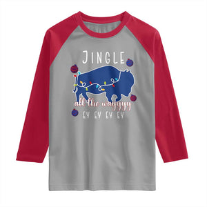 Buffalo Christmas Jingle All the Way Ey Raglan Shirt Xmas Lights Funny Holiday Gift TS02 Sport Gray Red Print Your Wear