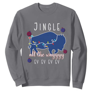 Buffalo Christmas Jingle All the Way Ey Sweatshirt Xmas Lights Funny Holiday Gift TS02 Charcoal Print Your Wear