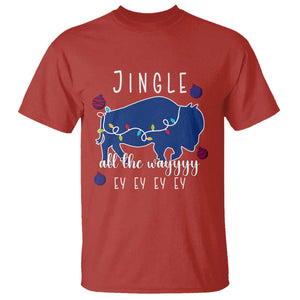 Buffalo Christmas Jingle All the Way Ey T Shirt Xmas Lights Funny Holiday Gift TS02 Red Print Your Wear