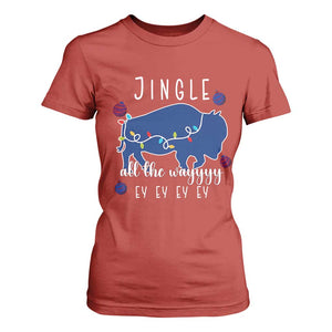 Buffalo Christmas Jingle All the Way Ey T Shirt For Women Xmas Lights Funny Holiday Gift TS02 Red Print Your Wear