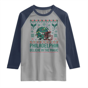 Philadelphia Believe in the Magic Raglan Shirt Retro Philly PFE Sport Fans Christmas Gift TS02 Sport Gray Navy Print Your Wear