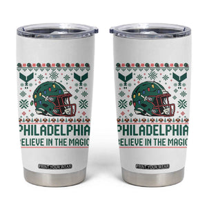 Philadelphia Believe in the Magic Tumbler Cup Retro Philly PFE Sport Fans Christmas Gift TS02 White Print Your Wear