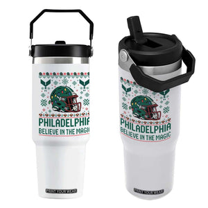 Philadelphia Believe in the Magic Flip Straw Tumbler Retro Philly PFE Sport Fans Christmas Gift TS02 One Size: 30 oz White Print Your Wear
