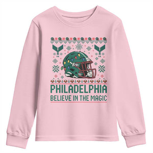 Philadelphia Believe in the Magic Youth Sweatshirt Retro Philly PFE Sport Fans Christmas Gift TS02 Light Pink Print Your Wear
