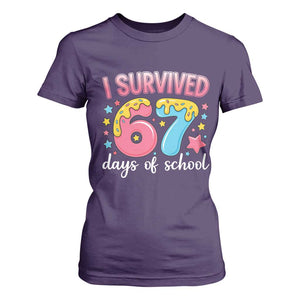 I Survived 67 Days of School T Shirt For Women Cute 6 7 Six Seven Chaos Survivor for Students Teachers TS02 Purple Print Your Wear
