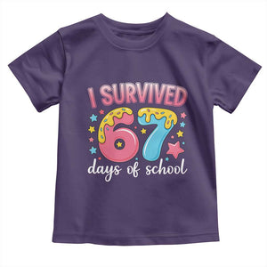 I Survived 67 Days of School Toddler T Shirt Cute 6 7 Six Seven Chaos Survivor for Students Teachers TS02 Purple Print Your Wear
