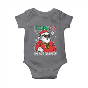 Feeling 67 This Christmas Baby Onesie Funny Cool Santa Six Seven Meme Holiday TS02 Charcoal Print Your Wear