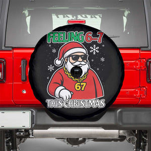Feeling 67 This Christmas Spare Tire Cover Funny Cool Santa Six Seven Meme Holiday TS02 Black Print Your Wear
