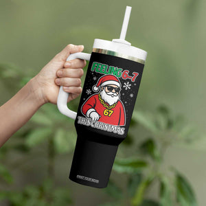 Feeling 67 This Christmas Tumbler With Handle Funny Cool Santa Six Seven Meme Holiday TS02 Print Your Wear