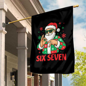 Cool Santa Six Seven Meme Christmas Garden Flag Funny 67 Holiday Hand Sign with Hipster Vibes TS02 Print Your Wear