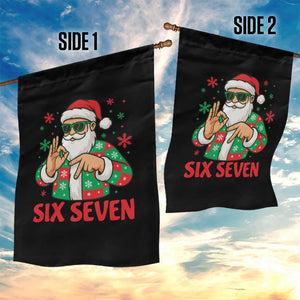 Cool Santa Six Seven Meme Christmas Garden Flag Funny 67 Holiday Hand Sign with Hipster Vibes TS02 Print Your Wear