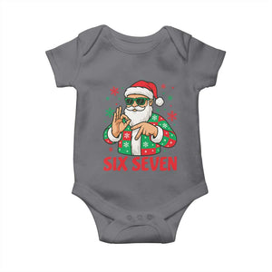 Cool Santa Six Seven Meme Christmas Baby Onesie Funny 67 Holiday Hand Sign with Hipster Vibes TS02 Charcoal Print Your Wear