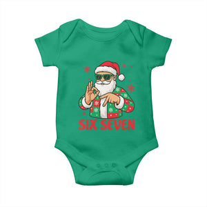 Cool Santa Six Seven Meme Christmas Baby Onesie Funny 67 Holiday Hand Sign with Hipster Vibes TS02 Irish Green Print Your Wear