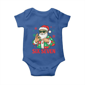 Cool Santa Six Seven Meme Christmas Baby Onesie Funny 67 Holiday Hand Sign with Hipster Vibes TS02 Royal Blue Print Your Wear