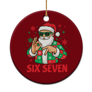 Cool Santa Six Seven Meme Christmas Ceramic Ornament Funny 67 Holiday Hand Sign with Hipster Vibes TS02 1pc Red Print Your Wear