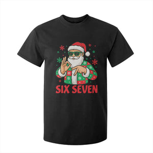 Cool Santa Six Seven Meme Christmas T Shirt For Kid Funny 67 Holiday Hand Sign with Hipster Vibes TS02 Black Print Your Wear