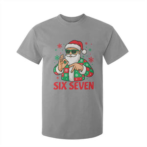 Cool Santa Six Seven Meme Christmas T Shirt For Kid Funny 67 Holiday Hand Sign with Hipster Vibes TS02 Sport Gray Print Your Wear