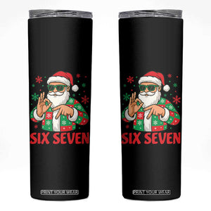 Cool Santa Six Seven Meme Christmas Skinny Tumbler Funny 67 Holiday Hand Sign with Hipster Vibes TS02 Black Print Your Wear