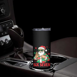 Cool Santa Six Seven Meme Christmas Skinny Tumbler Funny 67 Holiday Hand Sign with Hipster Vibes TS02 Print Your Wear