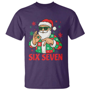 Cool Santa Six Seven Meme Christmas T Shirt Funny 67 Holiday Hand Sign with Hipster Vibes TS02 Purple Print Your Wear