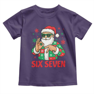 Cool Santa Six Seven Meme Christmas Toddler T Shirt Funny 67 Holiday Hand Sign with Hipster Vibes TS02 Purple Print Your Wear