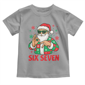 Cool Santa Six Seven Meme Christmas Toddler T Shirt Funny 67 Holiday Hand Sign with Hipster Vibes TS02 Sport Gray Print Your Wear