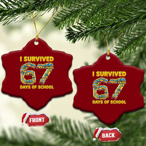 Funny School Bus Driver Ceramic Ornament I Survived 67 Days of School TS02 Print Your Wear