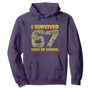 Funny School Bus Driver Hoodie I Survived 67 Days of School TS02 Purple Print Your Wear