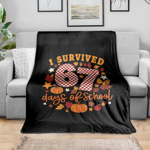 I Survived 67 Days of School Throw Blanket Autumn Fall Leaves Back To School TS02 Print Your Wear