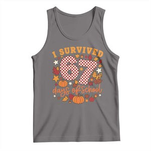 I Survived 67 Days of School Tank Top Autumn Fall Leaves Back To School TS02 Deep Heather Print Your Wear