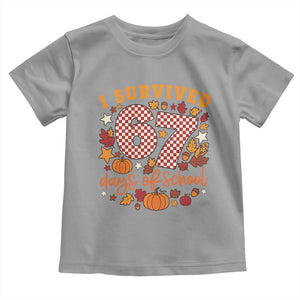 I Survived 67 Days of School Toddler T Shirt Autumn Fall Leaves Back To School TS02 Sport Gray Print Your Wear