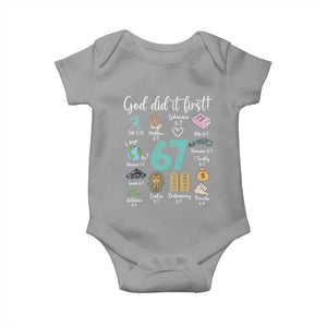 God Did It First 6 7 Baby Onesie Funny Christian Bible Verse Meme 67 References TS02 Sport Gray Print Your Wear