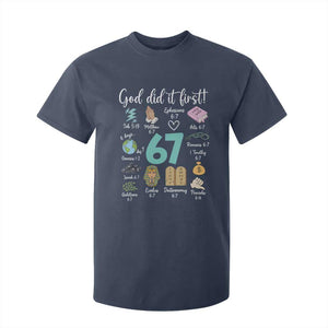 God Did It First 6 7 T Shirt For Kid Funny Christian Bible Verse Meme 67 References TS02 Navy Print Your Wear