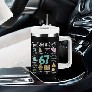 God Did It First 6 7 Tumbler With Handle Funny Christian Bible Verse Meme 67 References TS02 Print Your Wear