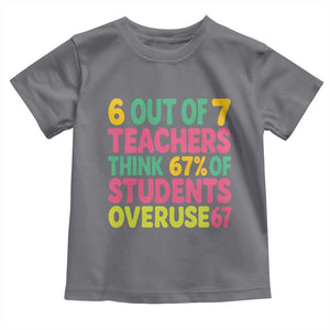 6 Out of 7 Teachers Think 67 Percent of Students Overuse 67 Toddler T Shirt Funny Viral Meme Educators TS02 Charcoal Print Your Wear
