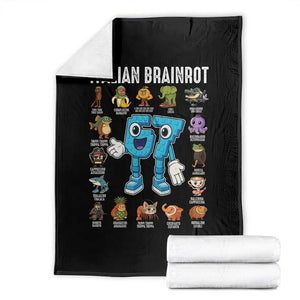 Italian Brainrot 67 Meme Throw Blanket Funny Six Seven Absurdist Viral Chaoscore Internet Humor Addicts TS02 Black Print Your Wear