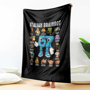 Italian Brainrot 67 Meme Throw Blanket Funny Six Seven Absurdist Viral Chaoscore Internet Humor Addicts TS02 Print Your Wear