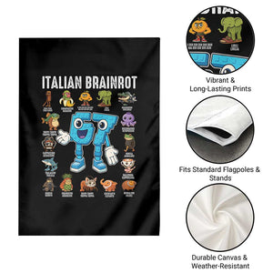 Italian Brainrot 67 Meme Garden Flag Funny Six Seven Absurdist Viral Chaoscore Internet Humor Addicts TS02 Print Your Wear