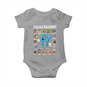 Italian Brainrot 67 Meme Baby Onesie Funny Six Seven Absurdist Viral Chaoscore Internet Humor Addicts TS02 Sport Gray Print Your Wear