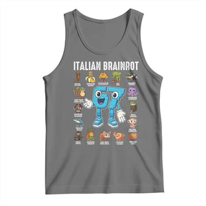 Italian Brainrot 67 Meme Tank Top Funny Six Seven Absurdist Viral Chaoscore Internet Humor Addicts TS02 Black Heather Print Your Wear
