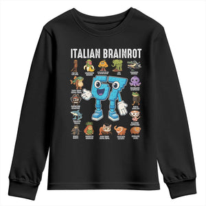 Italian Brainrot 67 Meme Youth Sweatshirt Funny Six Seven Absurdist Viral Chaoscore Internet Humor Addicts TS02 Black Print Your Wear